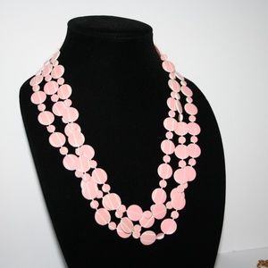 Vintage Jewelry - Beautiful long pink and white necklace 74" Vintage Jewelry - Beautiful long pink and white necklace 74"